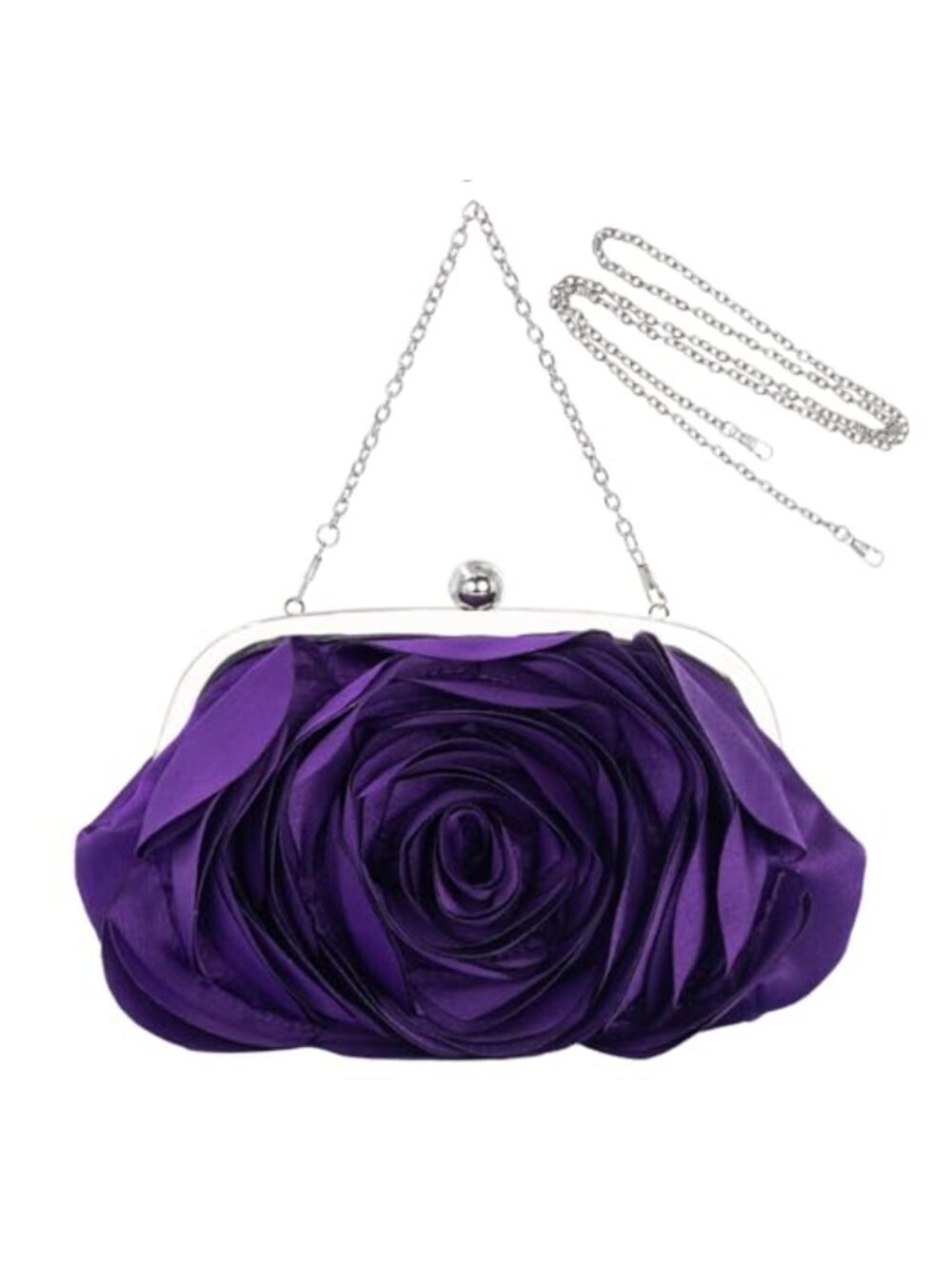 Floral Mini Clutch Evening Handbag Detachable Chain Wedding Party